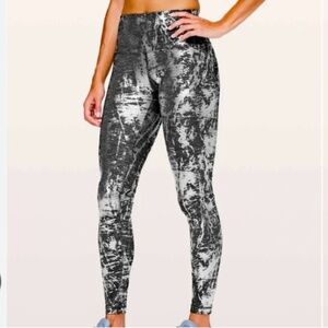 Lululemon Wunder Under Hi-Rise Brindle Foil 28" Crinkle Heather High Shine Foil